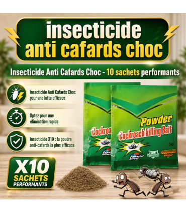 insecticide anti cafards choc - illustration e-commerce professionnelle - avec texte integre - Anti blattes et cafards - poudres