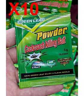 Produit anti blatte 10 pcs, sachets verts, insecticide, usage domestique, 5g.