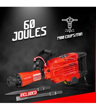 Martello pneumatico - 1700W-60 joule Martello pneumatico - 1900 colpi/minuto - con