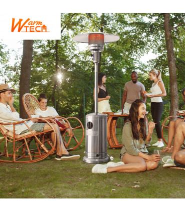 Riscaldamento - Riscaldatore da esterno a gas in acciaio inossidabile da 13 kW con ruote - Warm Tech