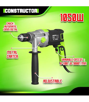 Perceuse - Perceuse à percussion 1050W mandrin auto.