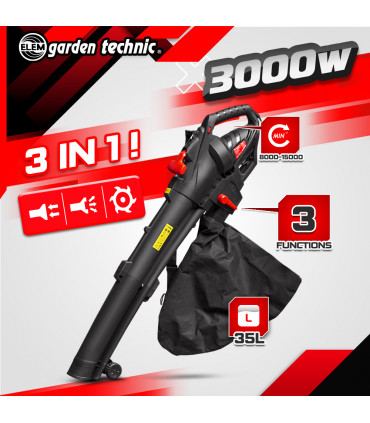 Aspirateur souffleur - Aspirateur souffleur broyeur 3000W avec vitesse variable