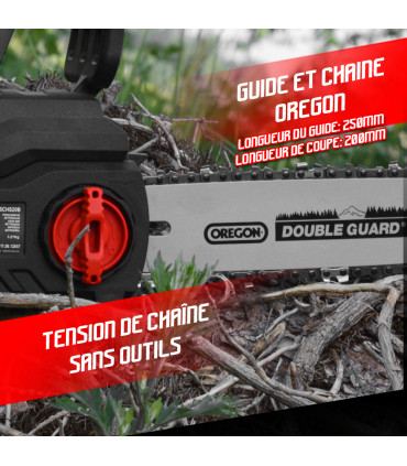Tronçonneuse - Tronçonneuse sans fil 20 V sans batterie - Guide 250mm - Guide