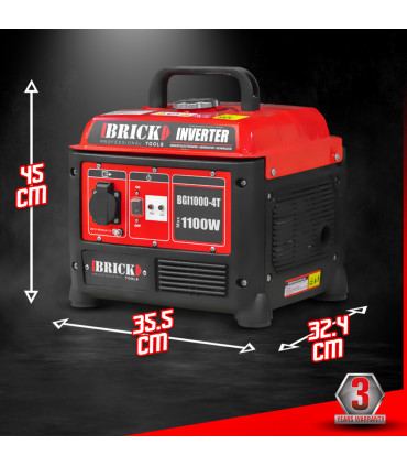 Gruppo elettrogeno - Gruppo elettrogeno inverter max 1100W - 1 presa - Mattone