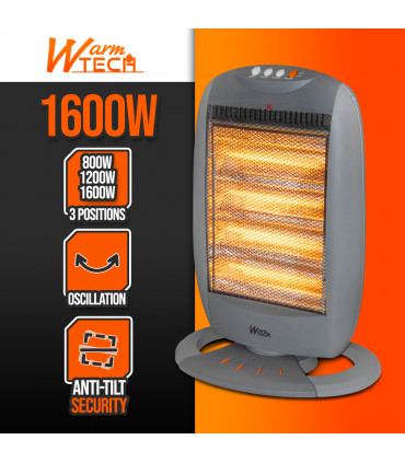 Chauffage - Chauffage halogène oscillant 1600W - Warmtech
