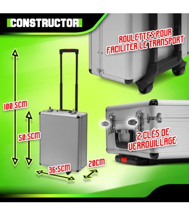 Coffre à outils - Trolley multi outils 820pcs avec poignée téléscopique -