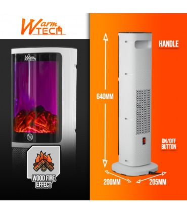 Riscaldamento - Radiatore ceramico da 2000W con effetto fiamma - Warm Tech