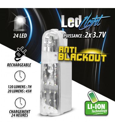 Eclairage - Lampe de secours portative 24 Leds - Anti blackout