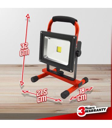 Illuminazione - PROIETTORE DA CANTIERE A LED RICARICABILE 20W - I-WATTS