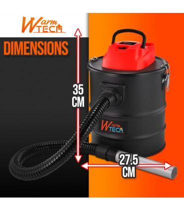 Aspiracenere - Aspiracenere 800W 15L con soffiatore - Warm Tech