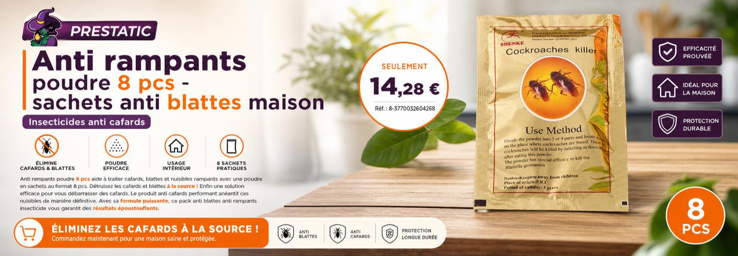 Anti rampants poudre 8 pcs - sachets anti blattes maison